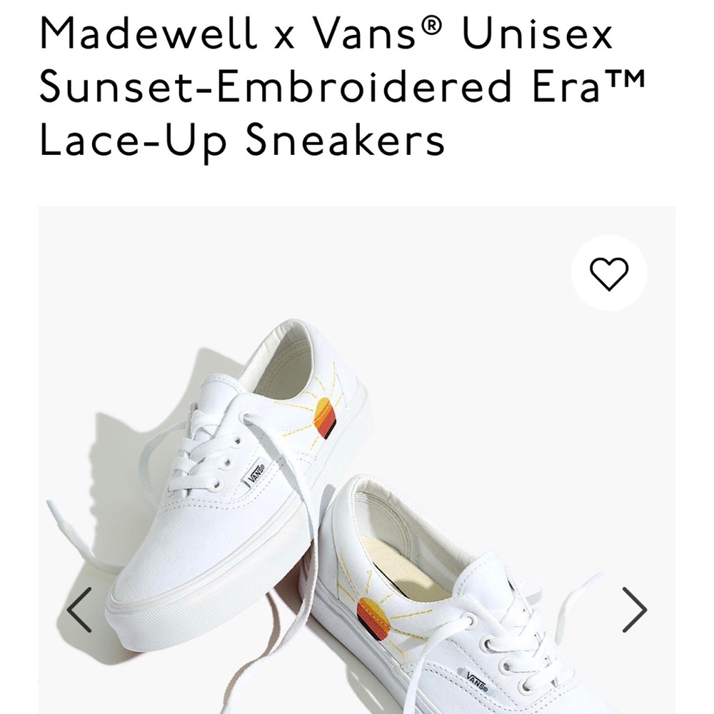 Madewell x Vans Unisex Sunset Embroidered Sneakers